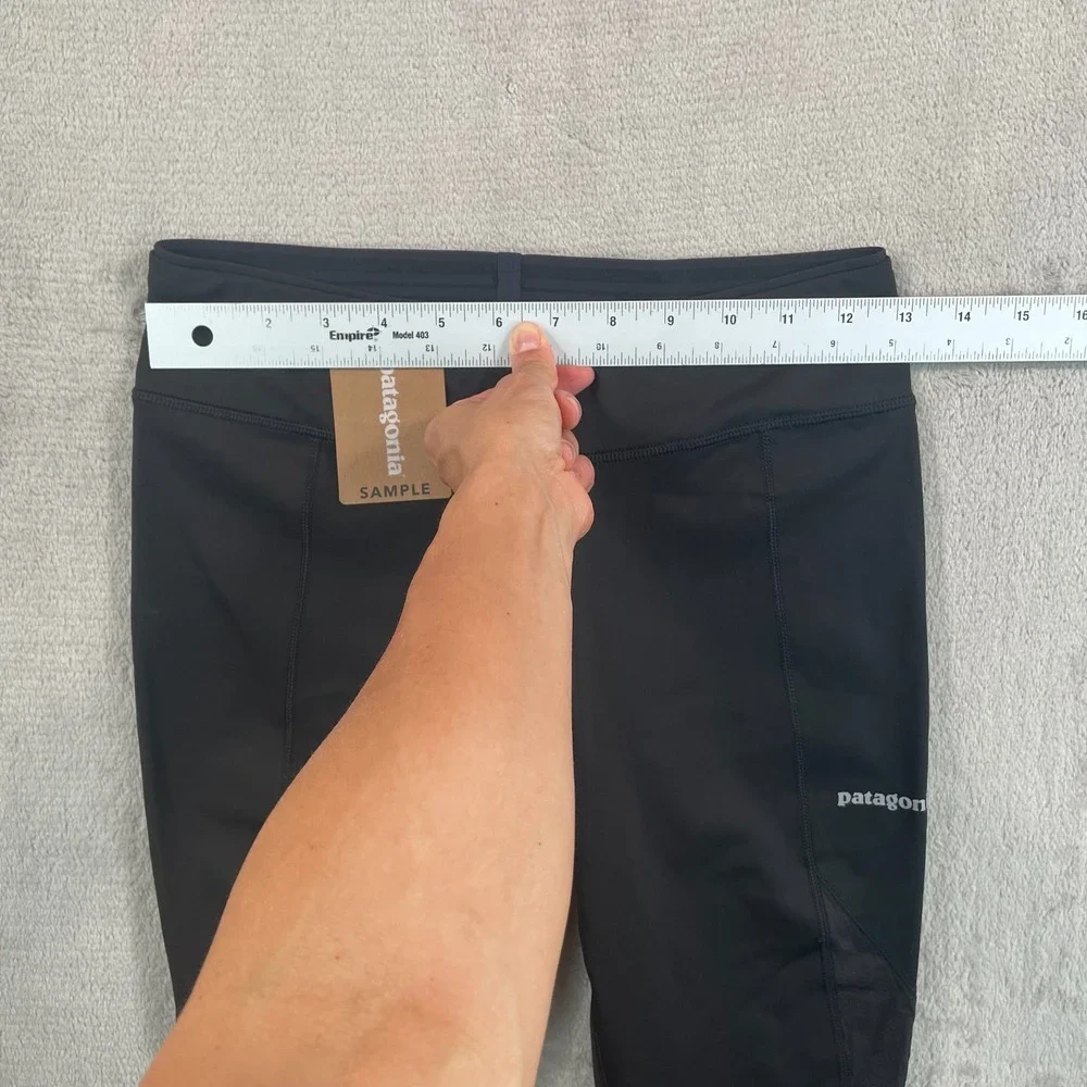 Patagonia Endless Runs Capri Performance Leggings Women Small Black Hike‎ NWT